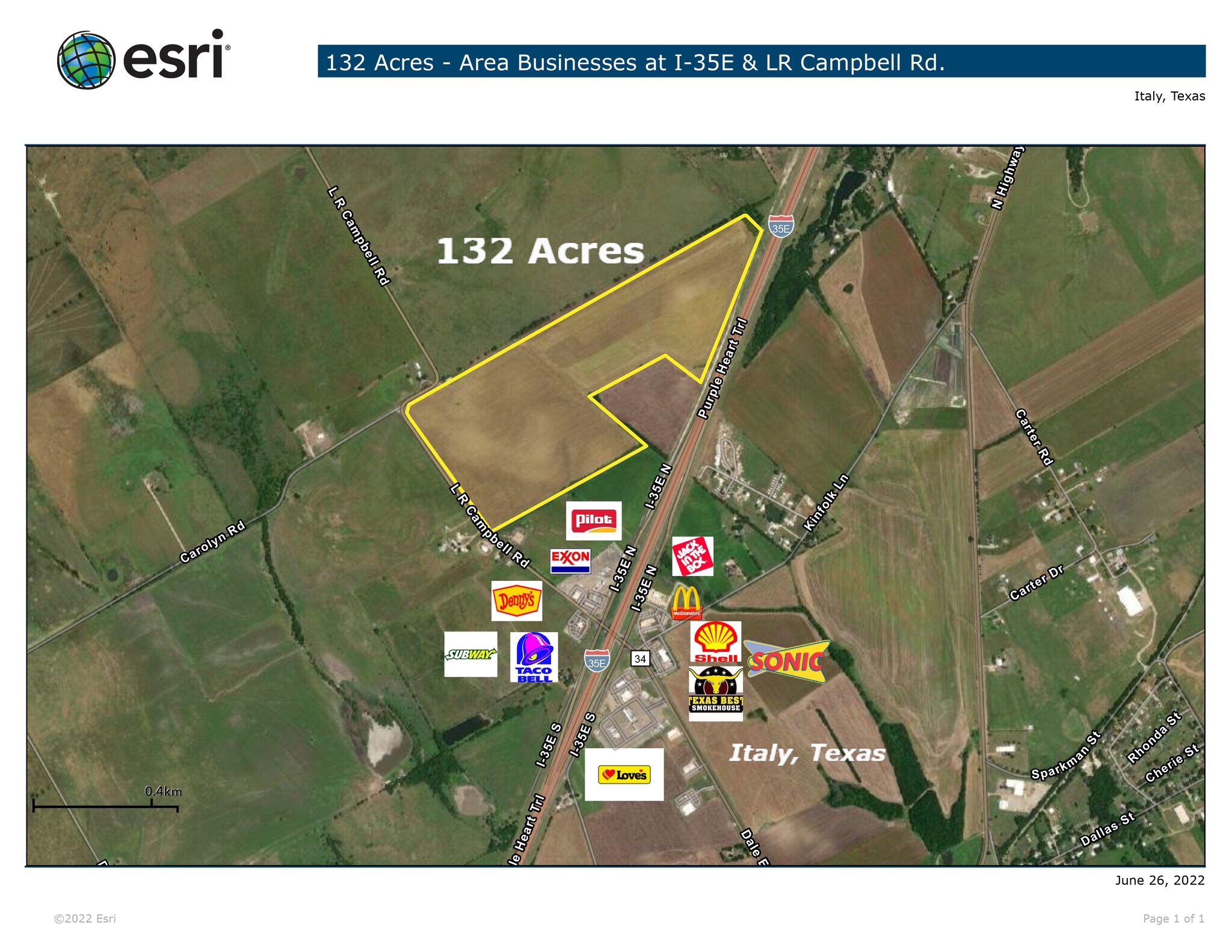 LR Campbell, Italy, TX for sale Aerial- Image 1 of 4