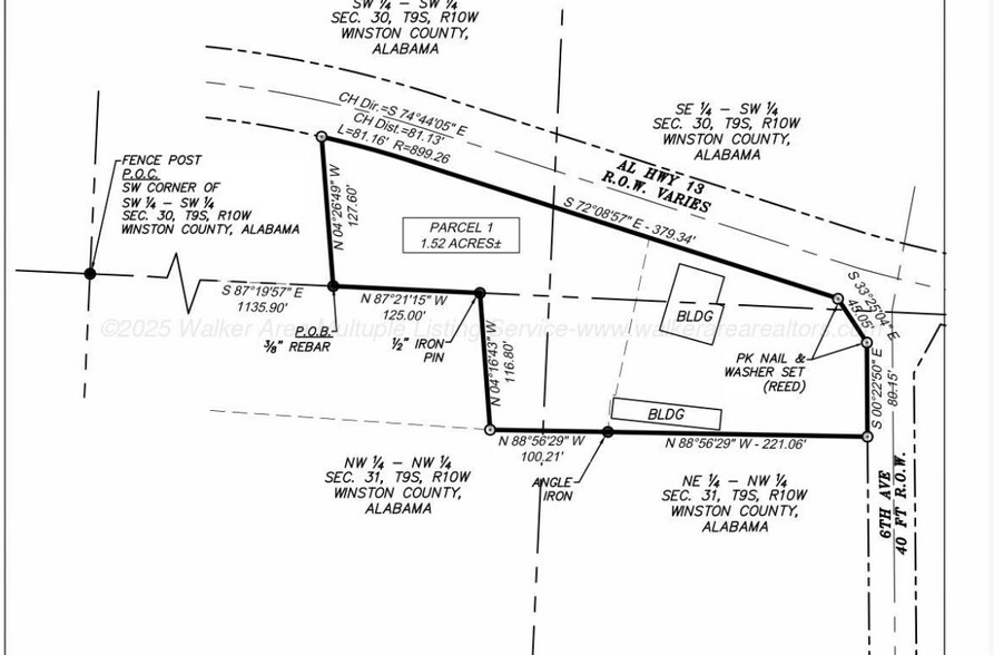 405 AL-13, Haleyville, AL for sale - Plat Map - Image 2 of 2
