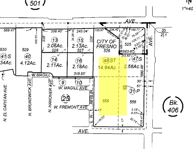 SWCor Brawley & Herndon, Fresno, CA for sale - Plat Map - Image 2 of 2