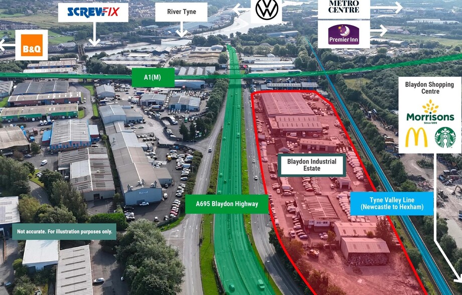 Chainbridge Rd, Blaydon On Tyne for sale - Aerial - Image 2 of 3