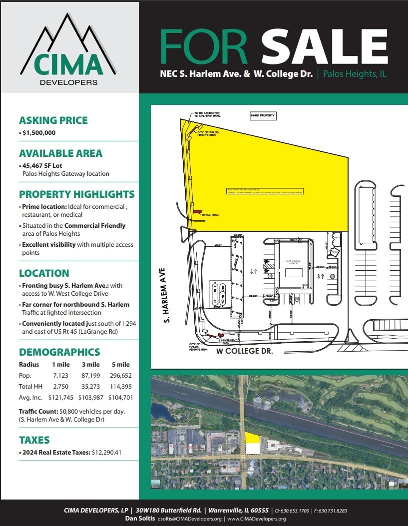 NEC S Harlem Ave & W College Dr, Palos Heights, IL for sale Building Photo- Image 1 of 4