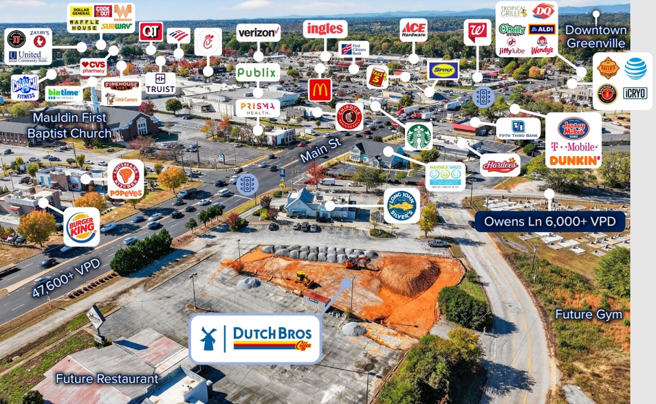 203 S Main St, Mauldin, SC for sale - Aerial - Image 2 of 6