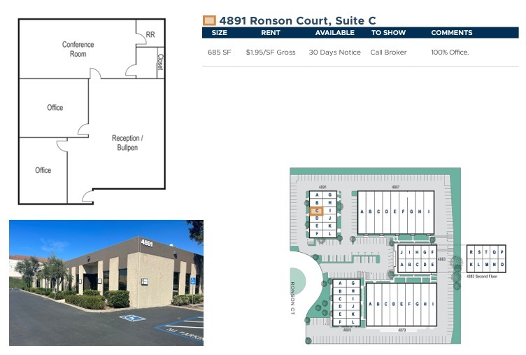 4883 Ronson Ct, San Diego, CA for lease Floor Plan- Image 1 of 1