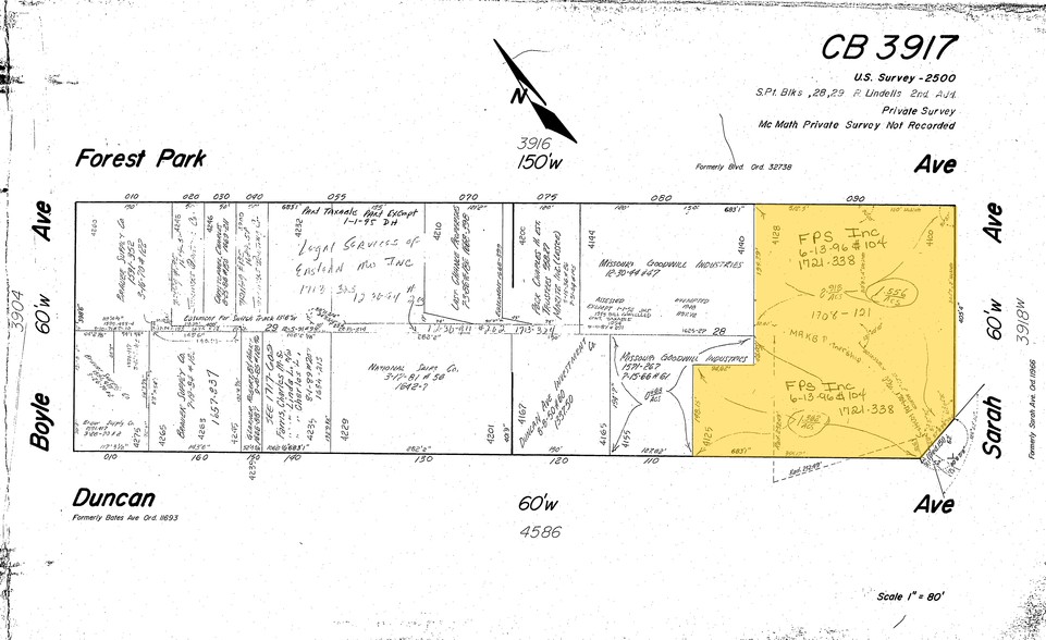 4100-4128 Forest Park Ave, Saint Louis, MO for lease - Plat Map - Image 2 of 2