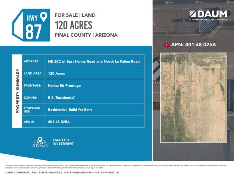 E Hanna Rd, Eloy, AZ for sale - Building Photo - Image 1 of 1