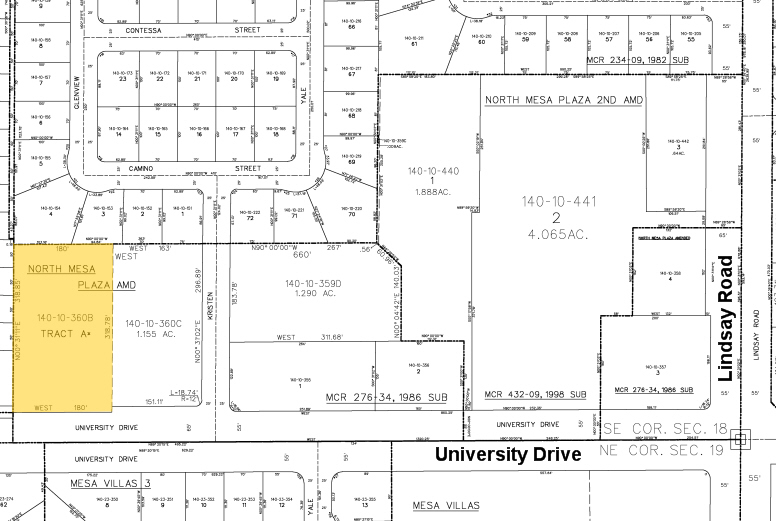 2610 E University Dr, Mesa, AZ for lease - Plat Map - Image 2 of 2