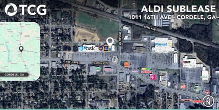 901-1013 E 16th Ave, Cordele, GA for lease Map- Image 2 of 3