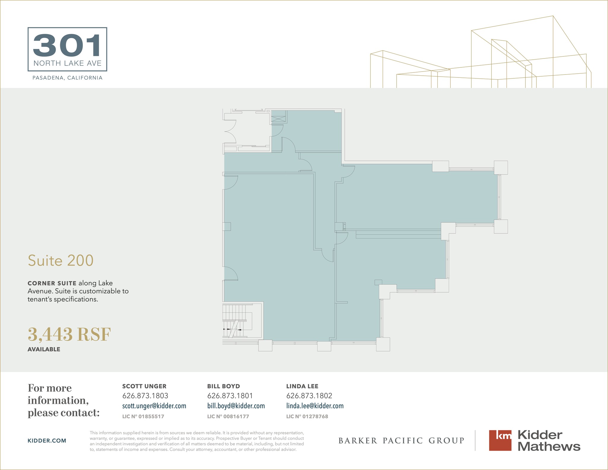 301 N Lake Ave, Pasadena, CA for lease Floor Plan- Image 1 of 1