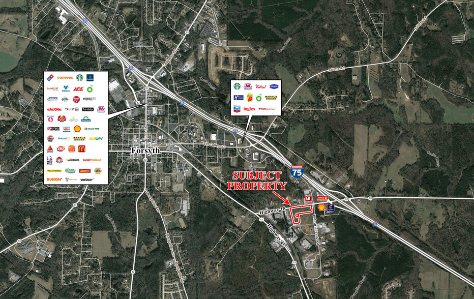 Interstate 75 & GA Hwy 18, Forsyth, GA for sale - Aerial - Image 3 of 3