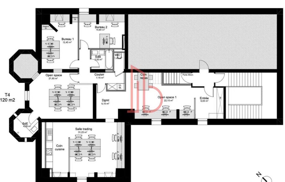 Office in Bordeaux for lease - Floor Plan - Image 2 of 9