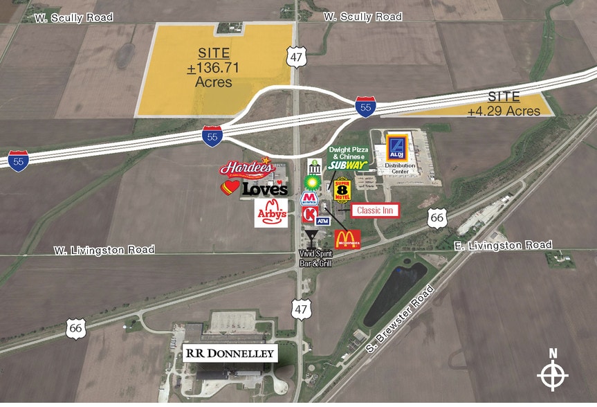 Nwc I-55 & Route 47, Dwight, IL for sale - Aerial - Image 1 of 1