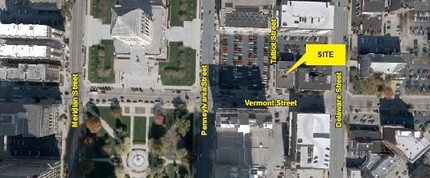 120 E Vermont St, Indianapolis, IN - aerial  map view