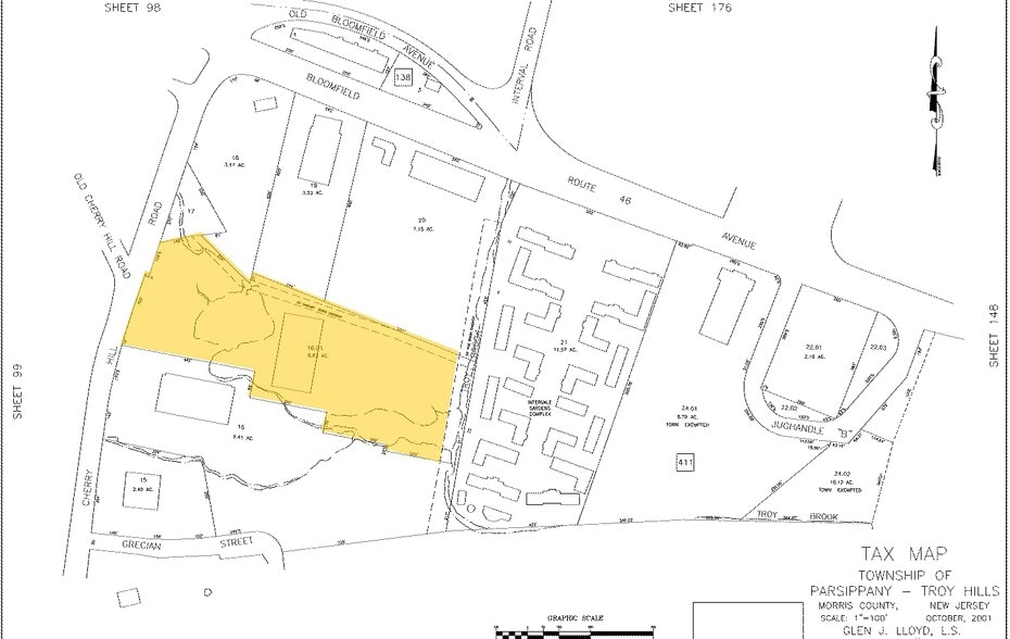 99 Cherry Hill Rd, Parsippany, NJ for lease - Plat Map - Image 2 of 7