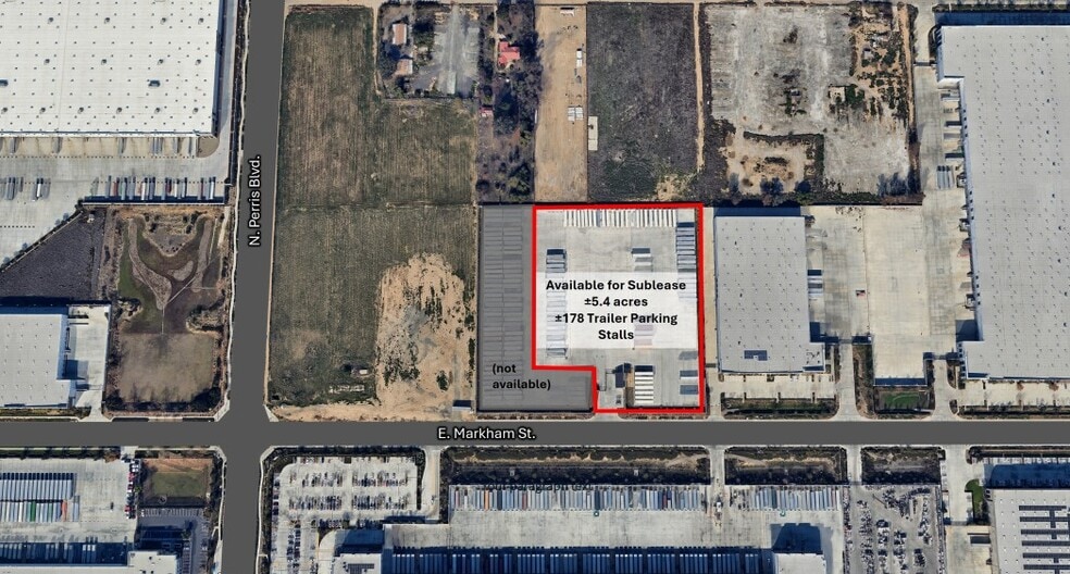 114 E Markham St, Perris, CA for lease - Aerial - Image 1 of 2