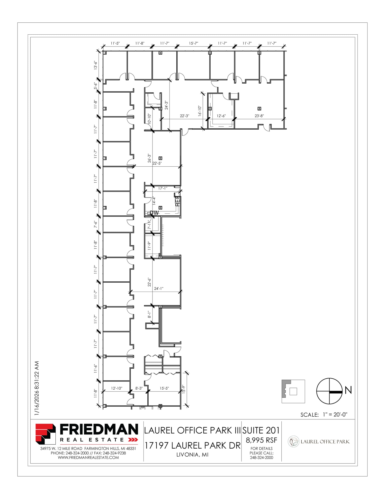 17197 N Laurel Park Dr, Livonia, MI for lease Floor Plan- Image 1 of 2