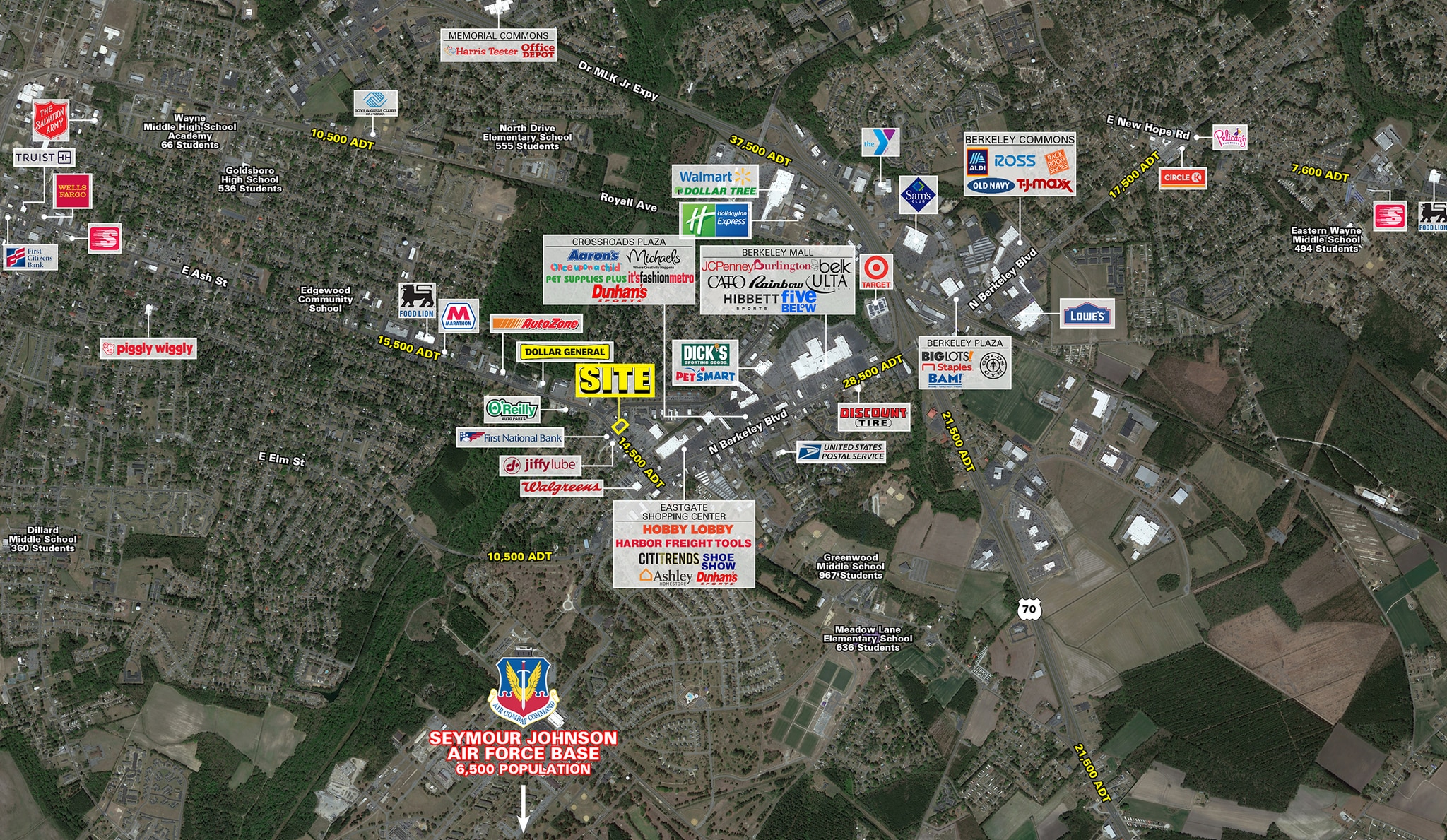 2503 E Ash St, Goldsboro, NC for lease Aerial- Image 1 of 4