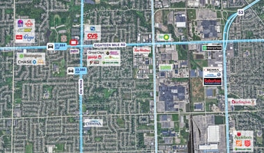 3777 Eighteen Mile Rd, Sterling Heights, MI - AERIAL map view