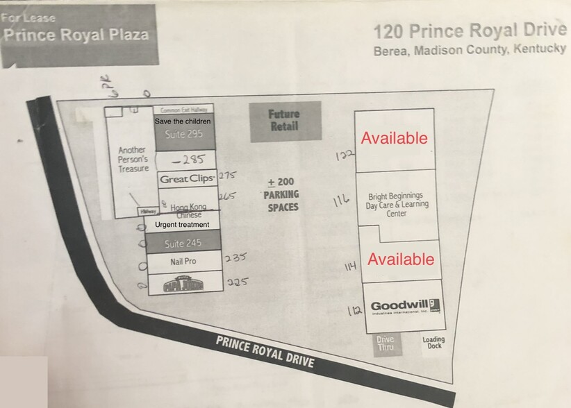 112-295 Prince Royal Dr, Berea, KY for lease - Site Plan - Image 1 of 13