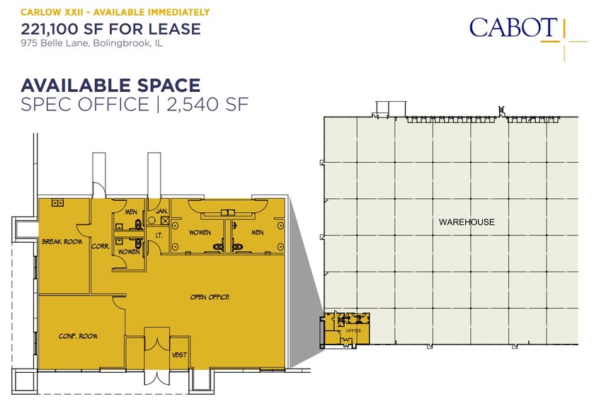 975 Belle Ln, Bolingbrook, IL for lease - Floor Plan - Image 3 of 4