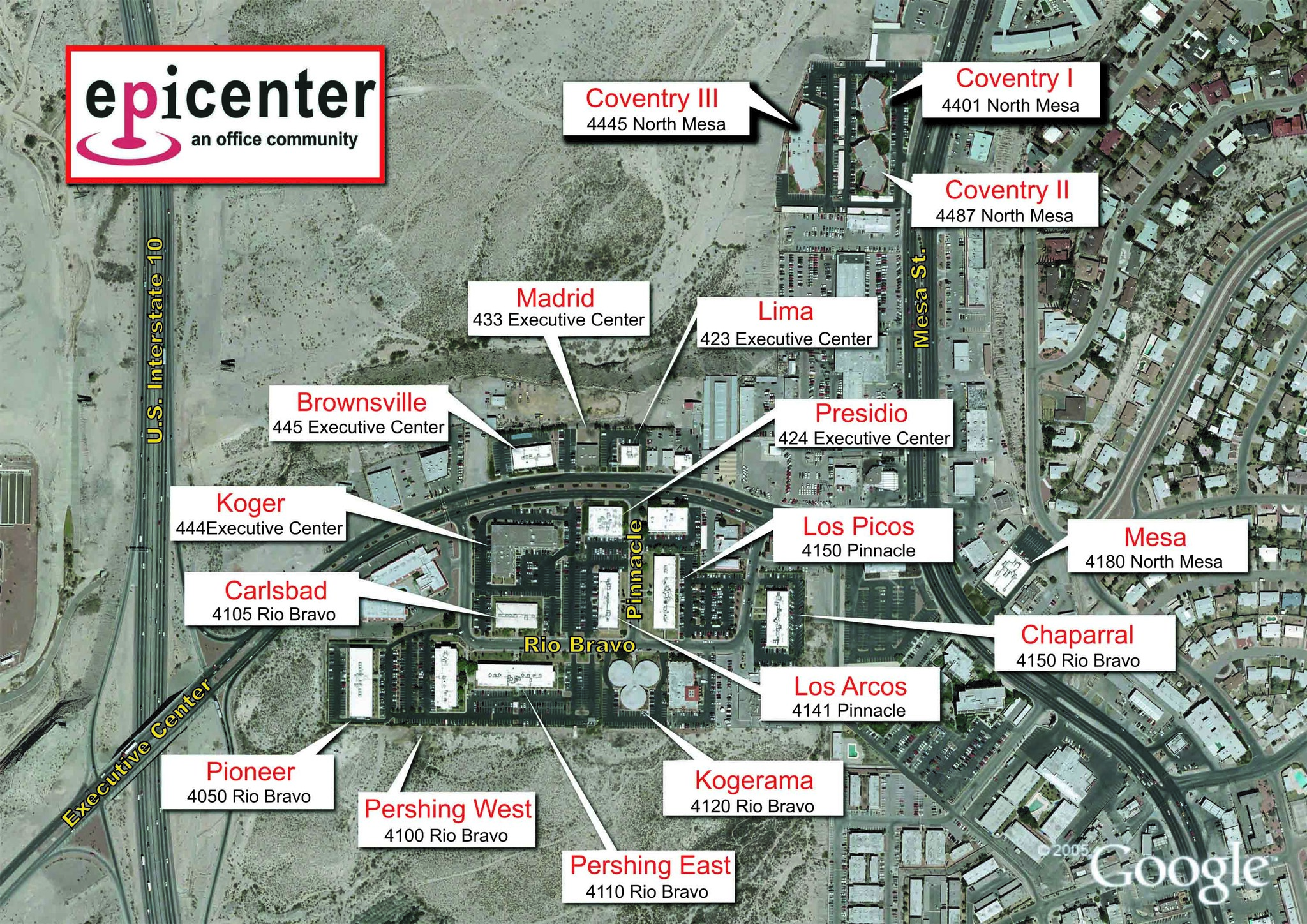 444 Executive Center Blvd, El Paso, TX for lease Aerial- Image 1 of 72