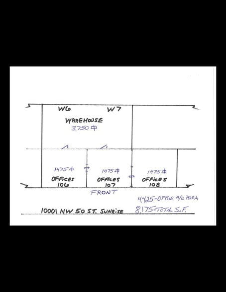 10001 NW 50th St, Sunrise, FL for lease - Floor Plan - Image 2 of 10