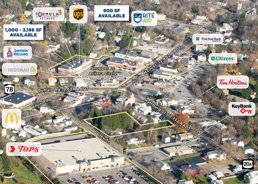 160-190 Main St, East Aurora, NY for lease - Aerial - Image 2 of 4