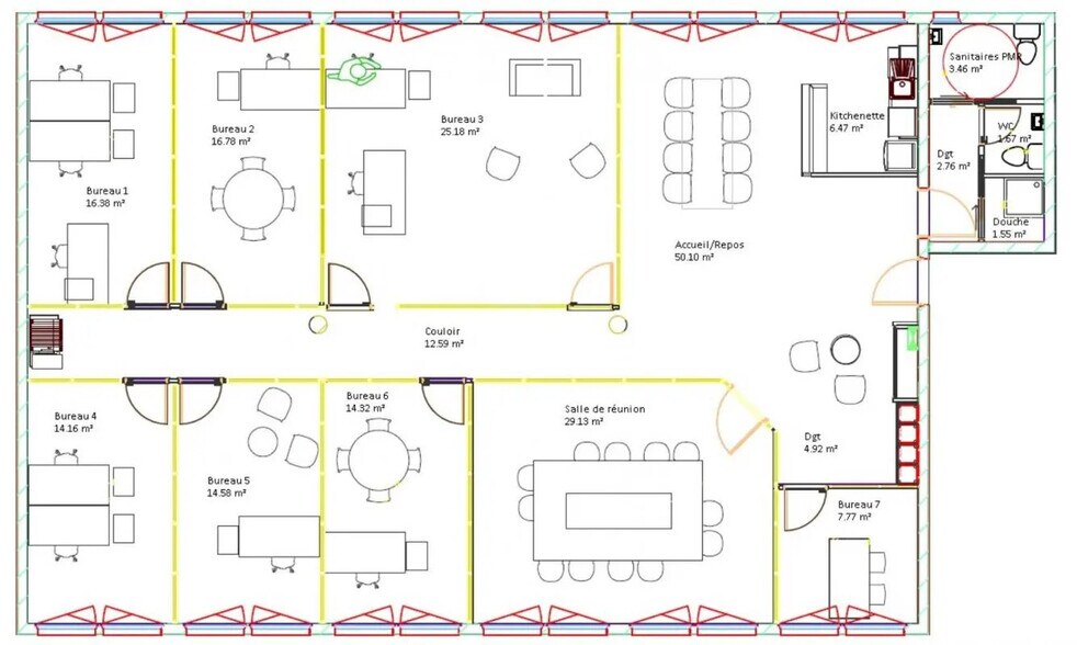 Office in Rennes for lease - Floor Plan - Image 2 of 4