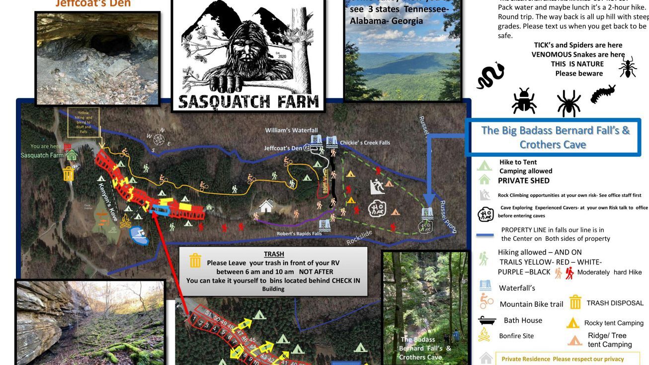 2985 Brown Trace Rd, South Pittsburg, TN 37380 Sasquatch Farm RV and