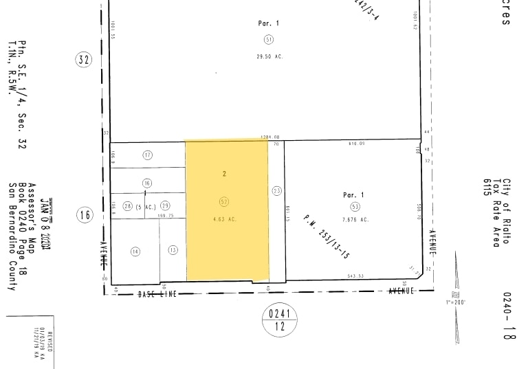 2646 W Base Line Rd, Rialto, CA for lease - Plat Map - Image 3 of 7