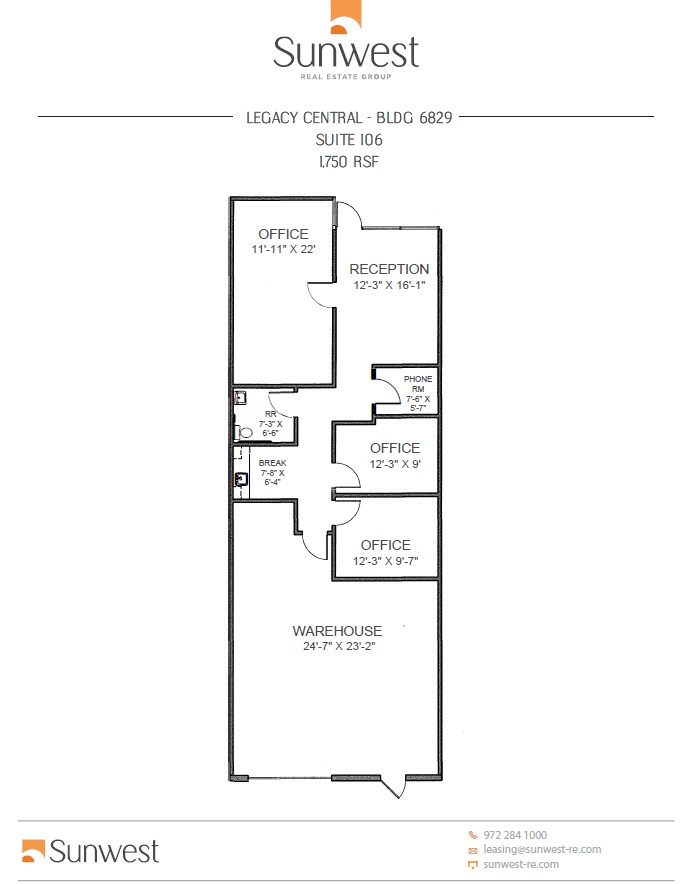 6901 K Ave, Plano, TX for lease Floor Plan- Image 1 of 2