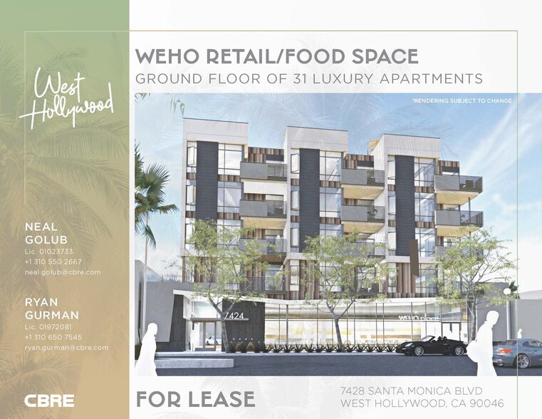7424 Santa Monica Blvd, West Hollywood, CA for lease - Building Photo - Image 1 of 7
