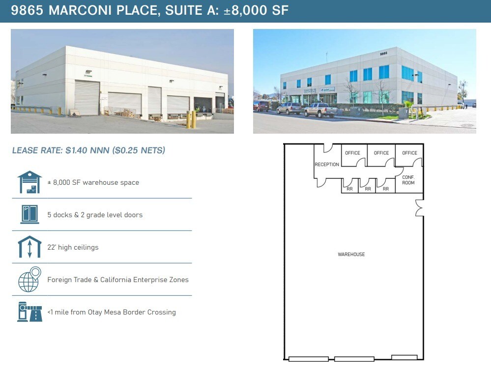 9835 Marconi Dr, San Diego, CA for lease Floor Plan- Image 1 of 1