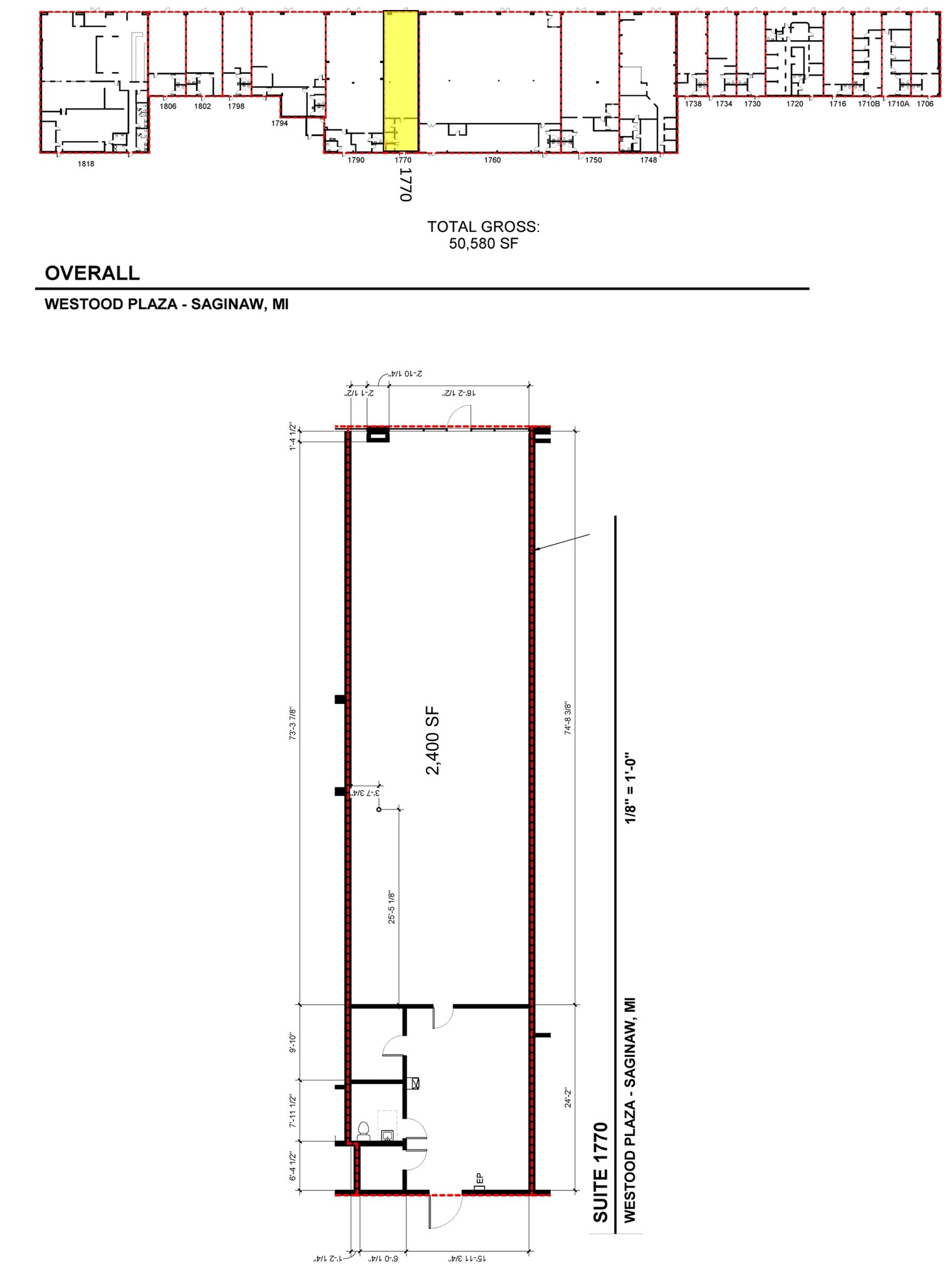 1706-1818 Lawndale Rd, Saginaw, MI for lease Floor Plan- Image 1 of 1