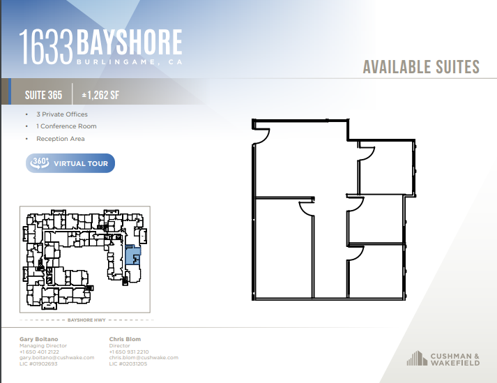 1633 Bayshore Hwy, Burlingame, CA for lease Floor Plan- Image 1 of 1