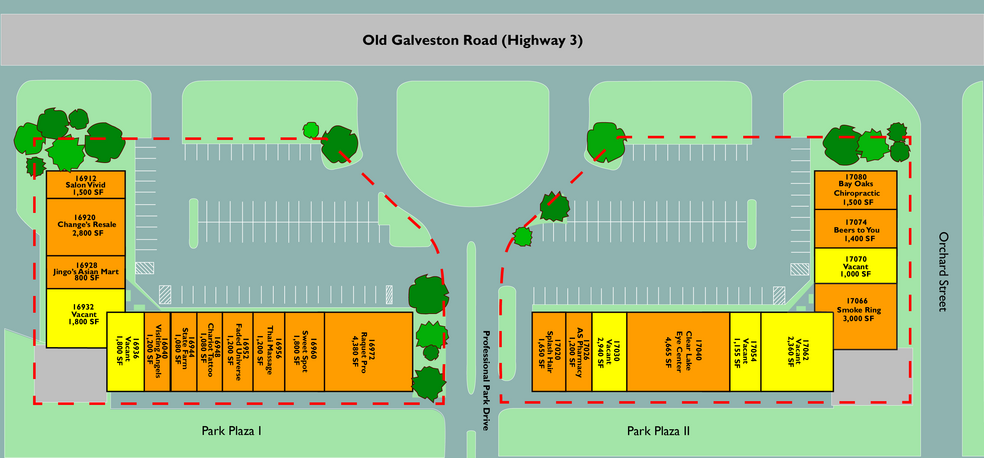 16912-16972 Old Galveston Rd, Webster, TX for lease - Site Plan - Image 2 of 15