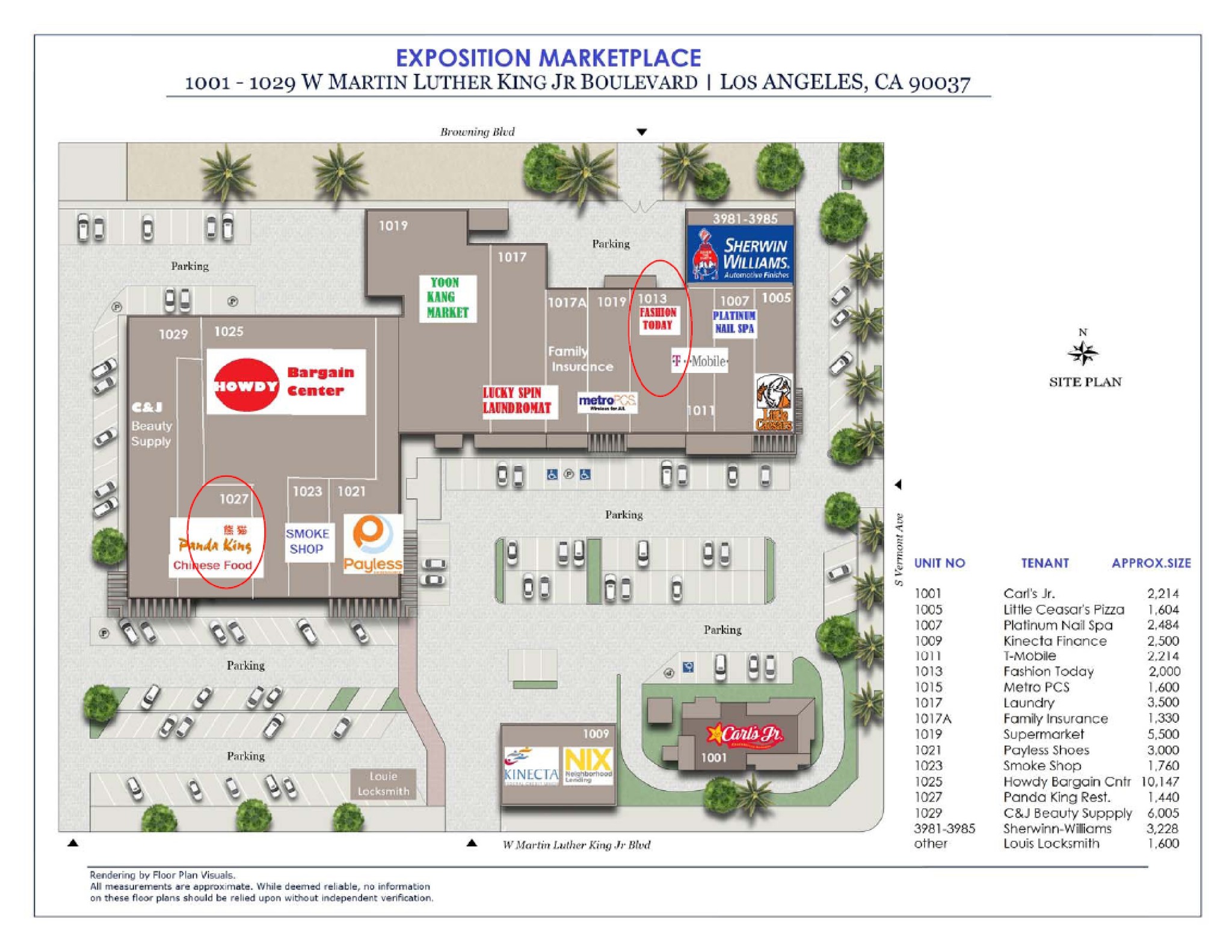 1007-1023 W Martin Luther King Jr Blvd, Los Angeles, CA for lease Site Plan- Image 1 of 4