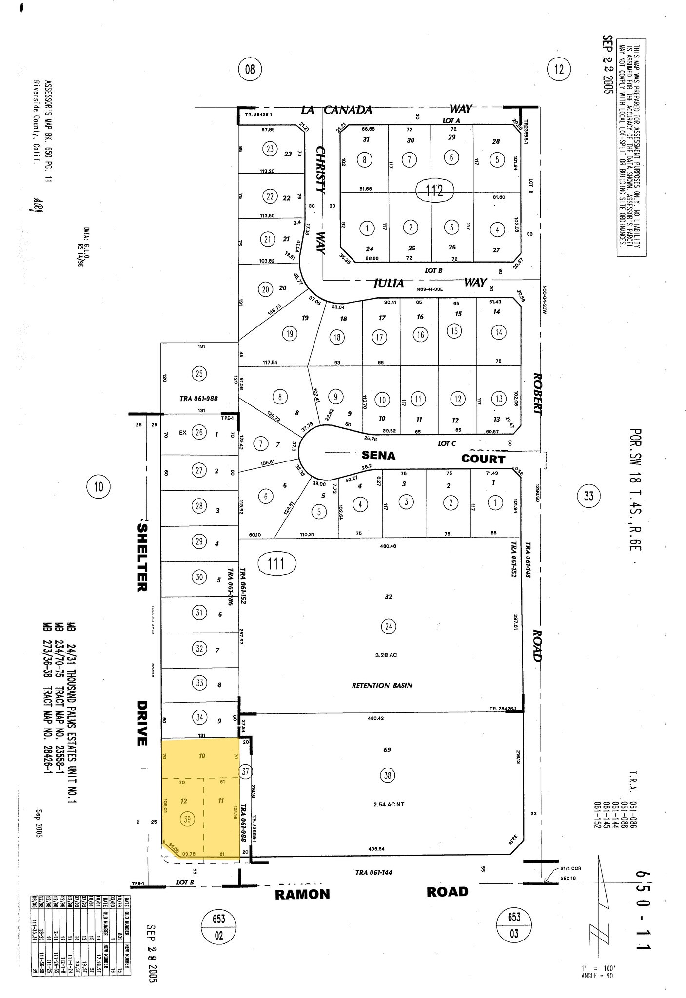 72390 Ramon Rd, Thousand Palms, CA for sale Plat Map- Image 1 of 1