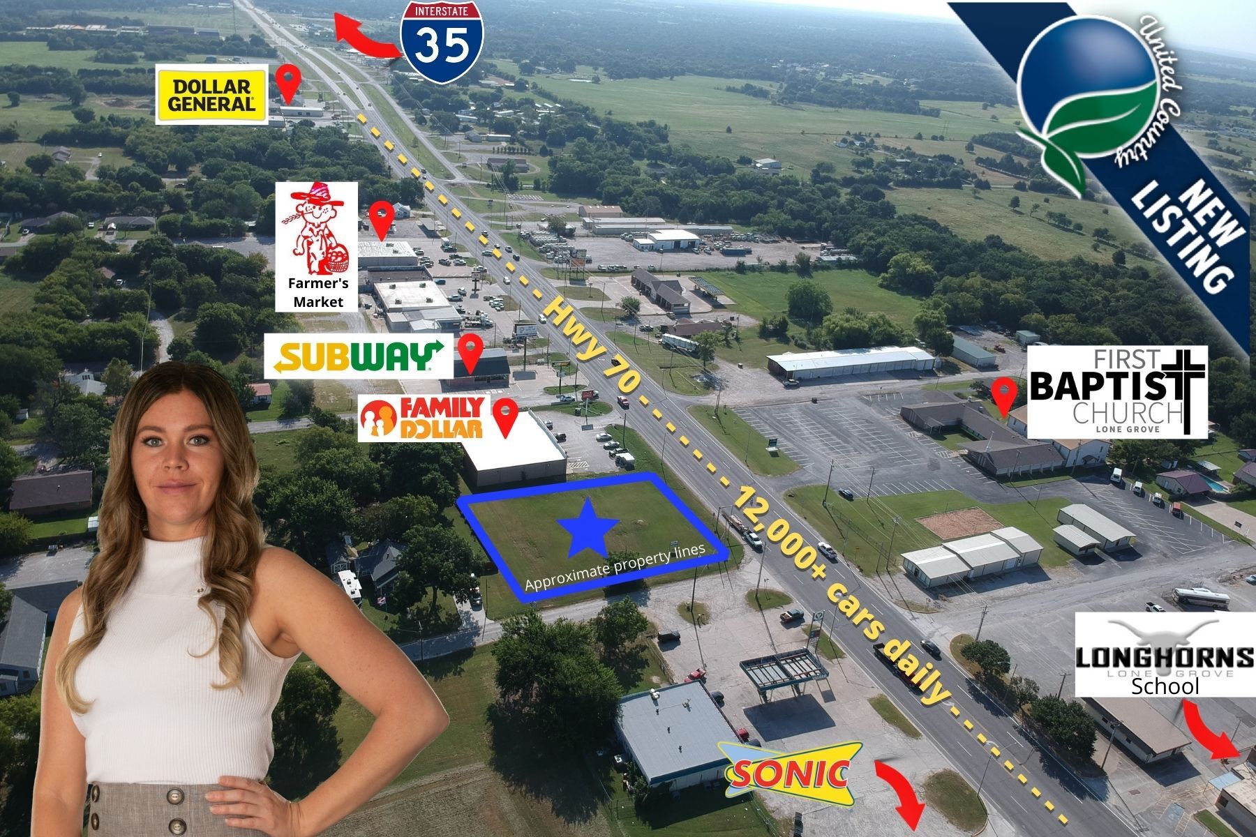 US Hwy 70 & Main St, Lone Grove, OK for sale Primary Photo- Image 1 of 1