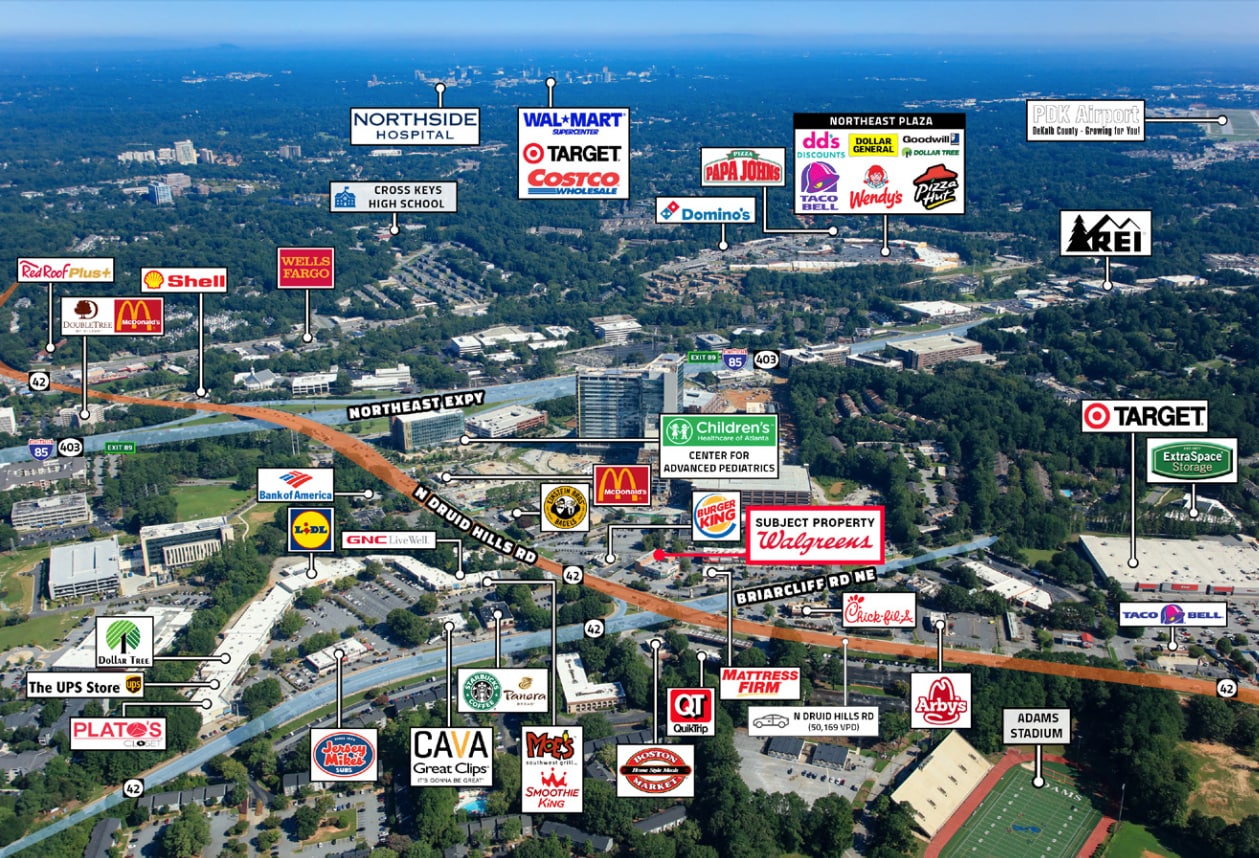 2320 N Druid Hills Rd, Atlanta, GA 30329 200,000 CoBroke Fee 12+ Year NNN Walgreens