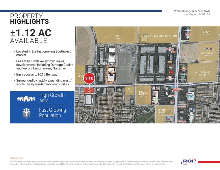 SWC Of Warm Springs & Tenaya, Las Vegas, NV for lease - Aerial - Image 2 of 8