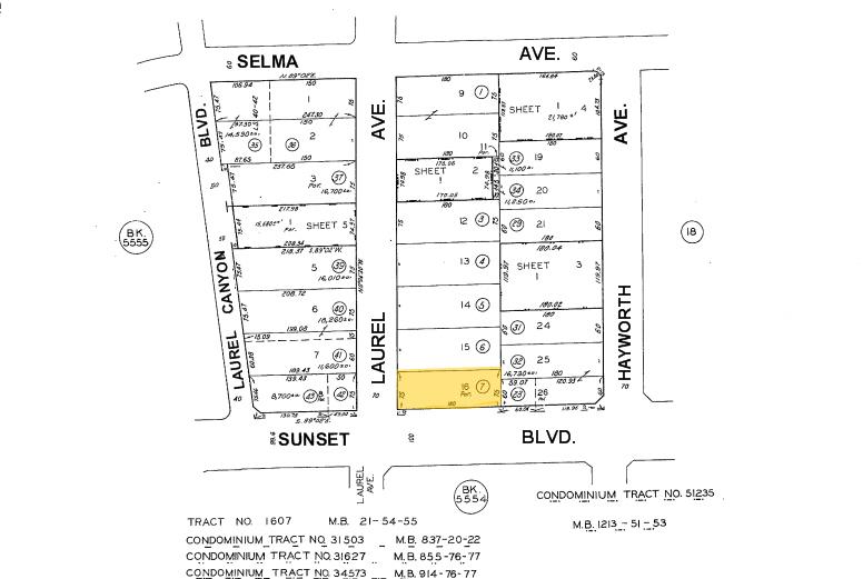 7979 W Sunset Blvd, Los Angeles, CA for lease - Plat Map - Image 3 of 12