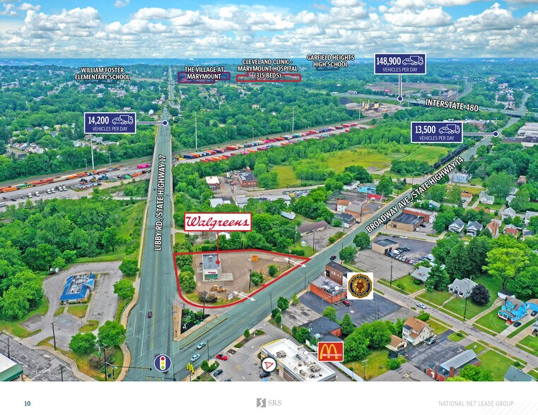 15500 Broadway Ave, Maple Heights, OH for lease - Aerial - Image 3 of 4