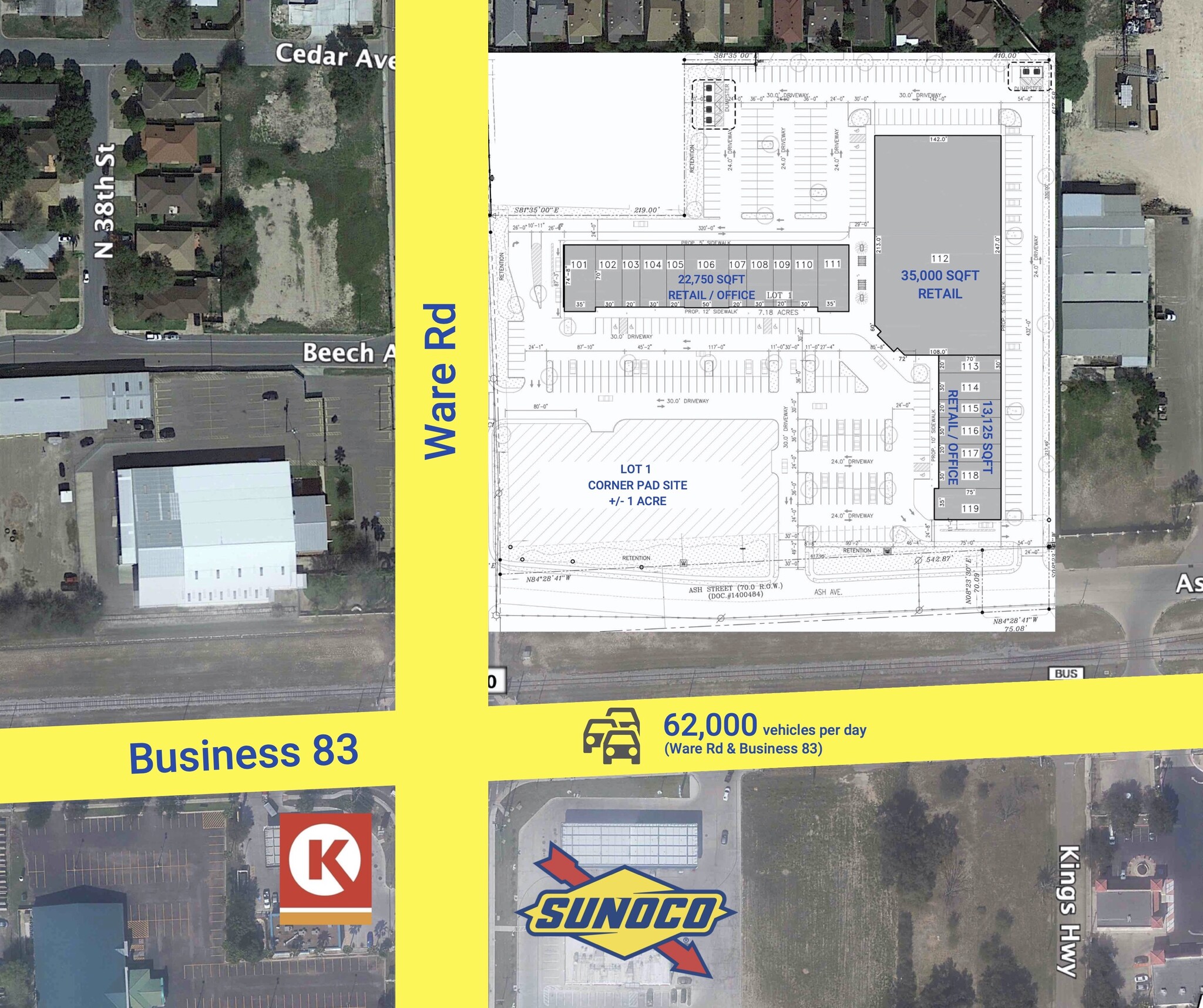 200 N Ware Rd, McAllen, TX for lease Aerial- Image 1 of 4