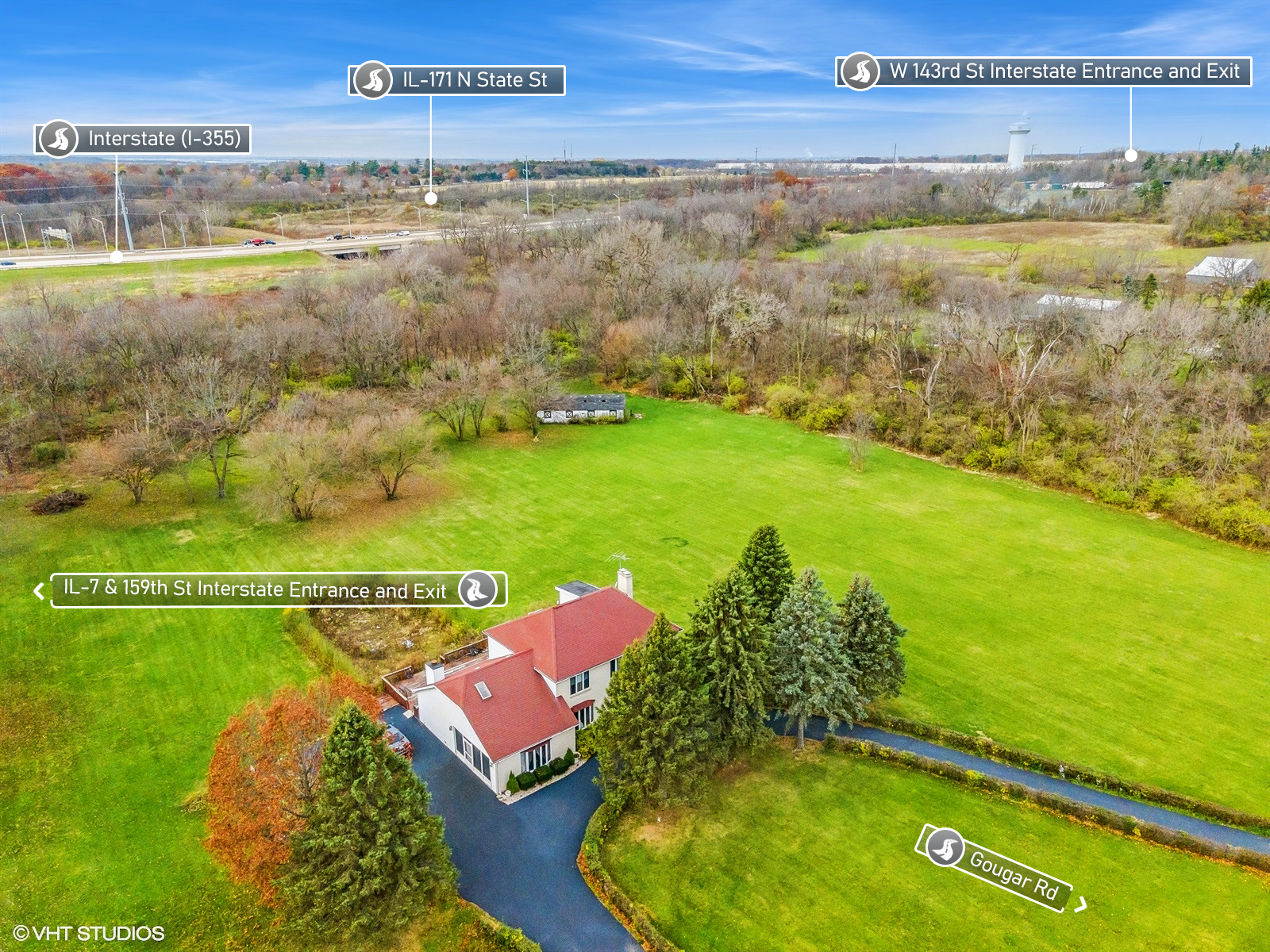 15532 S Gougar Rd, Homer Glen, IL for sale Aerial- Image 1 of 47