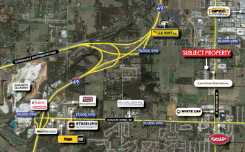 1086 Athens Ave, Bethel Heights, AR - aerial  map view