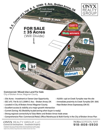 More details for SE Corner 209th E. Avenue & Kenosha, Broken Arrow, OK - Land for Sale
