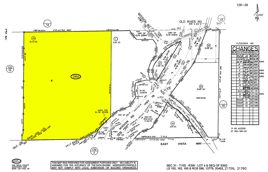 CA-76 & Old River Rd, Bonsall, CA for sale - Plat Map - Image 3 of 4