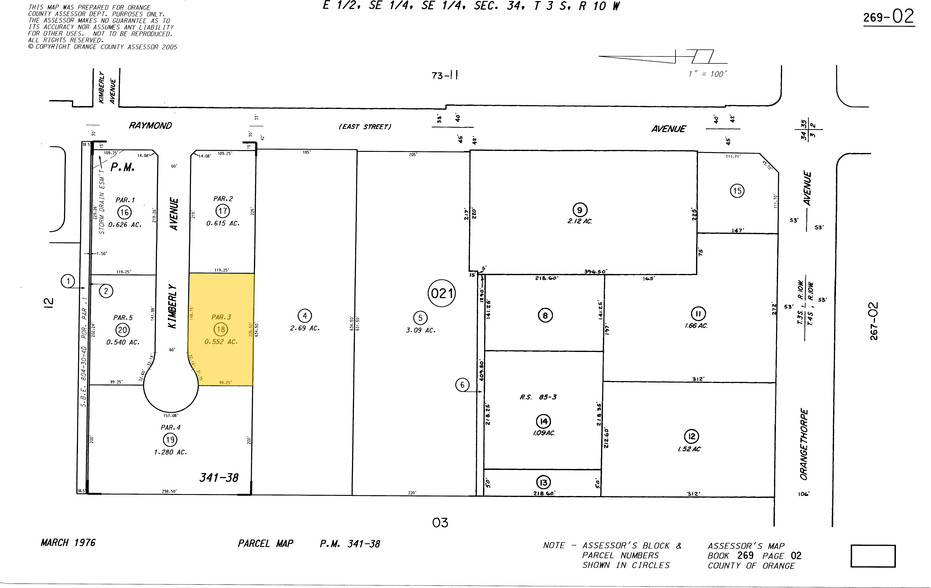 1100 E Kimberly Ave, Anaheim, CA for lease - Plat Map - Image 2 of 4