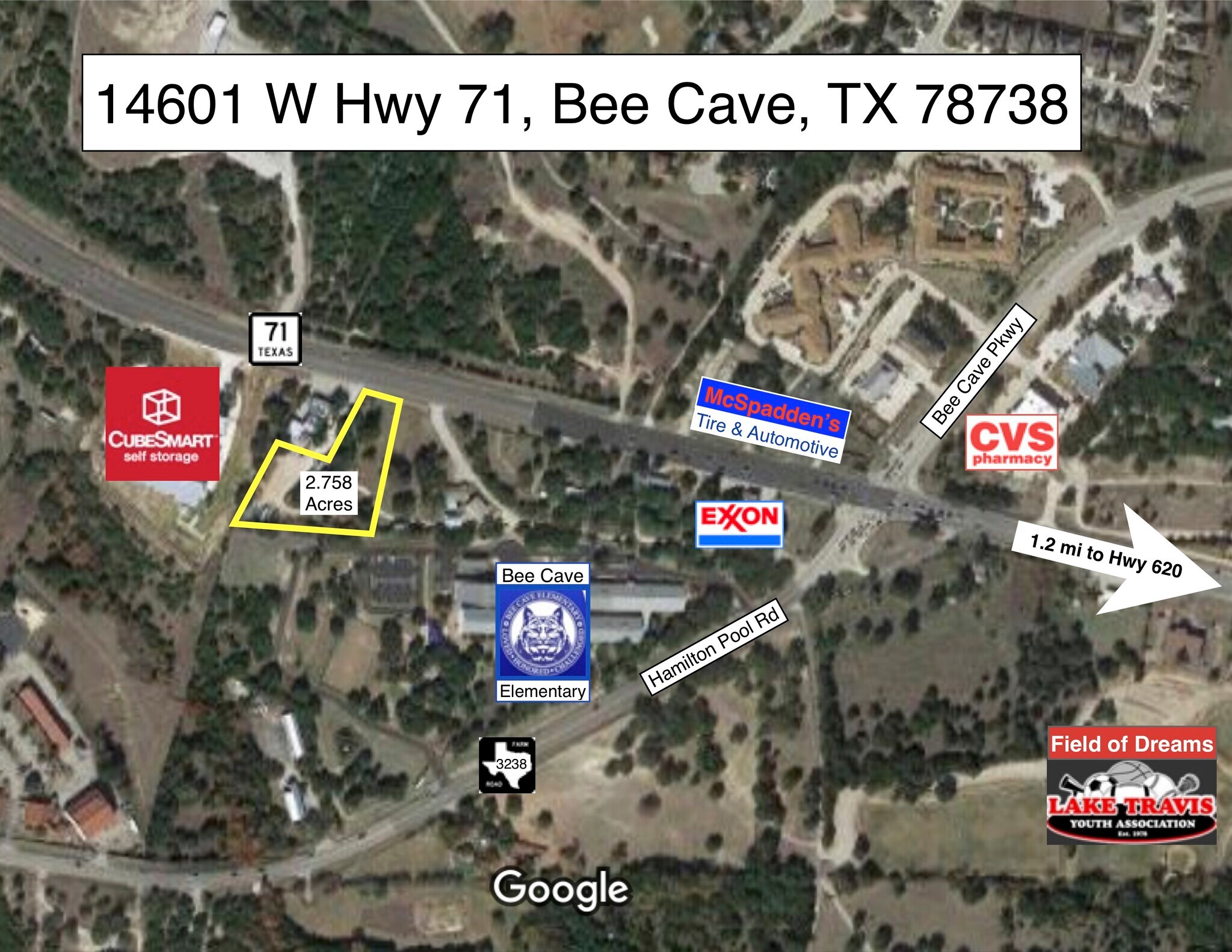 14601 W Highway 71, Bee Cave, TX for sale Aerial- Image 1 of 1