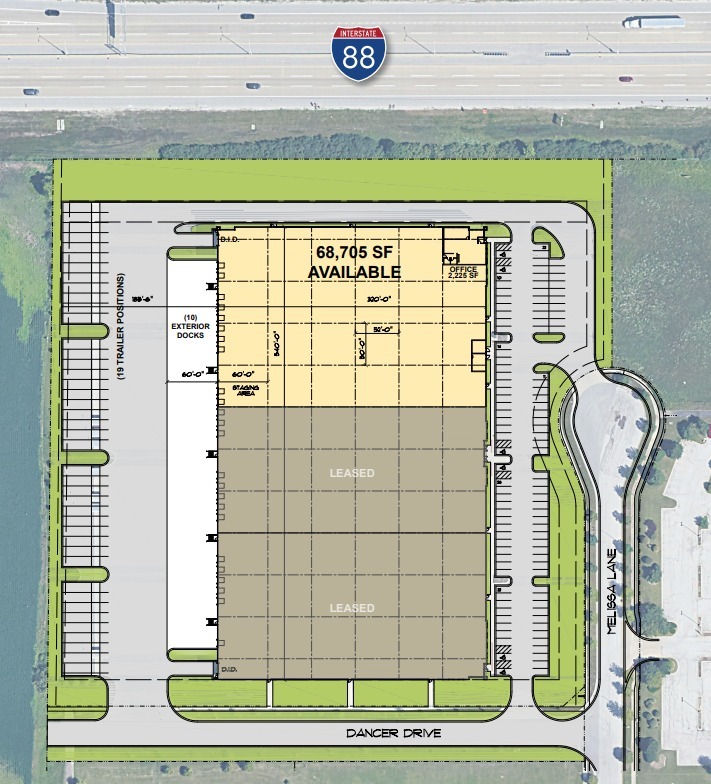 1998 Melissa Ln, Aurora, IL for lease Site Plan- Image 1 of 1